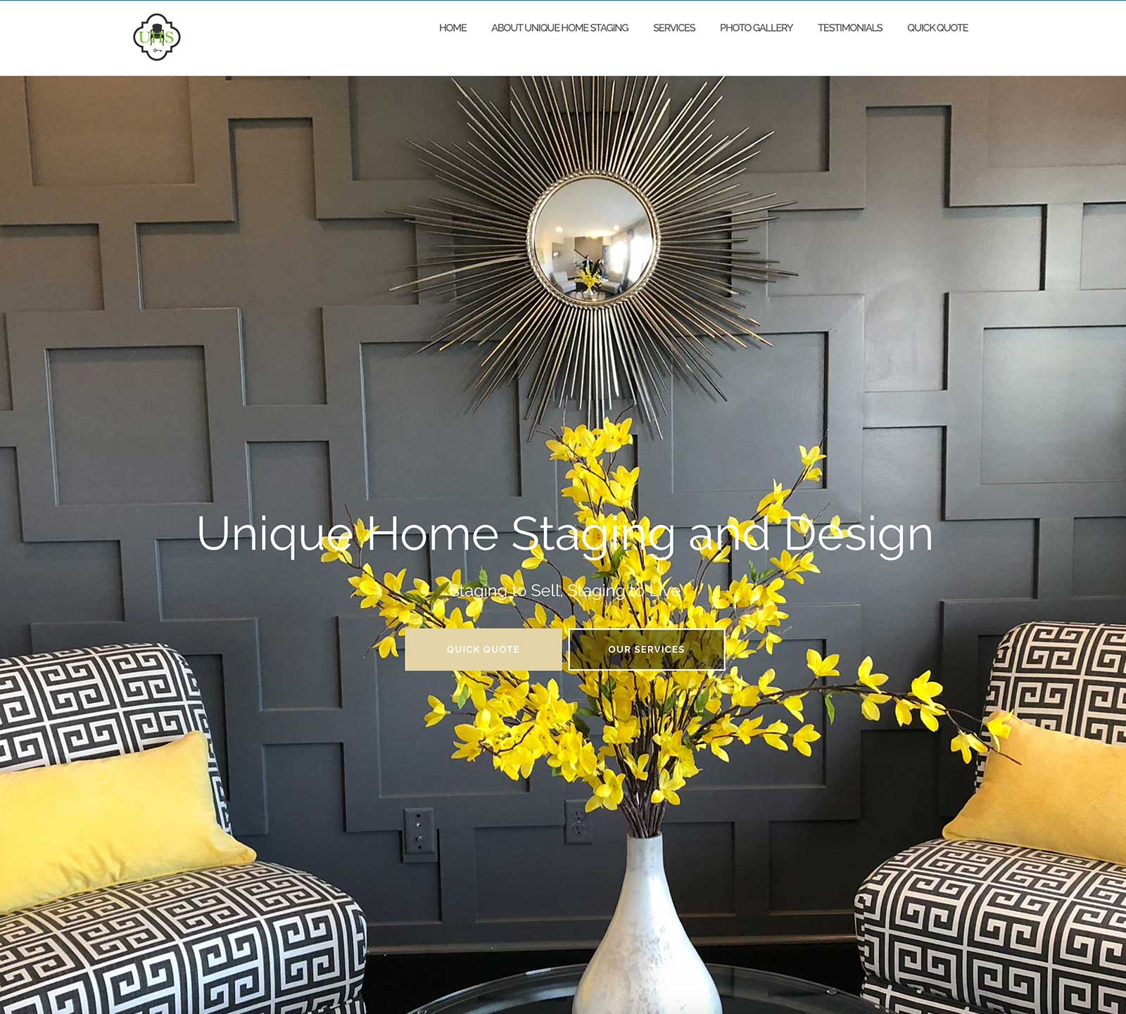 Unique Home Staging and Design website design by RgB Design