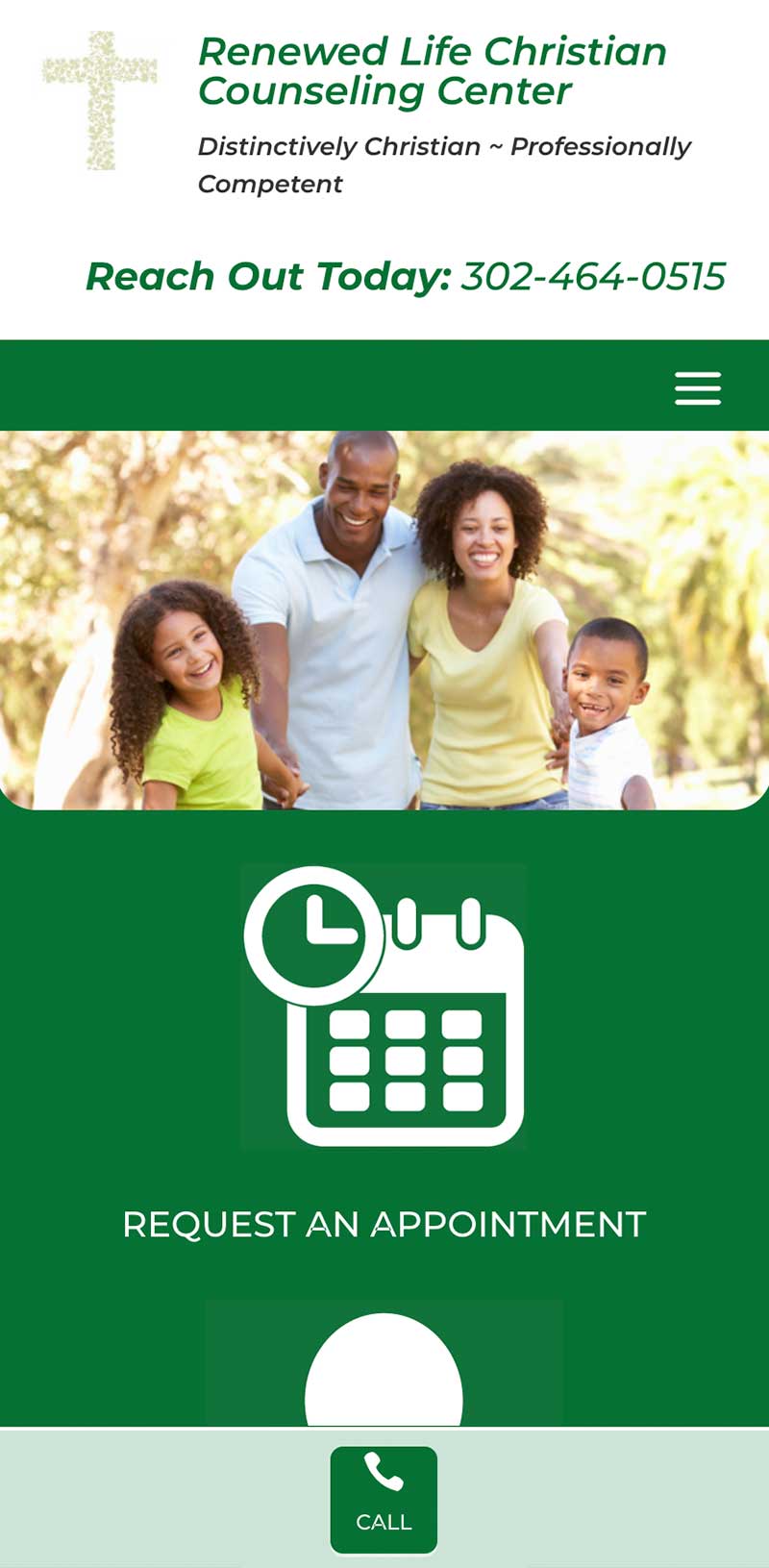 Renewed Life Christian Counseling Center Mobile Website Design By Russ at RgB Design Group, LLC