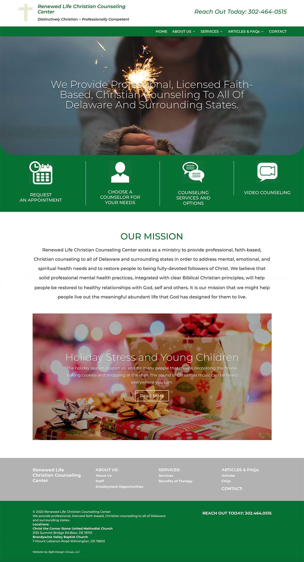 Renewed Life Christian Counseling Center Website Design By Russ at RgB Design Group, LLC